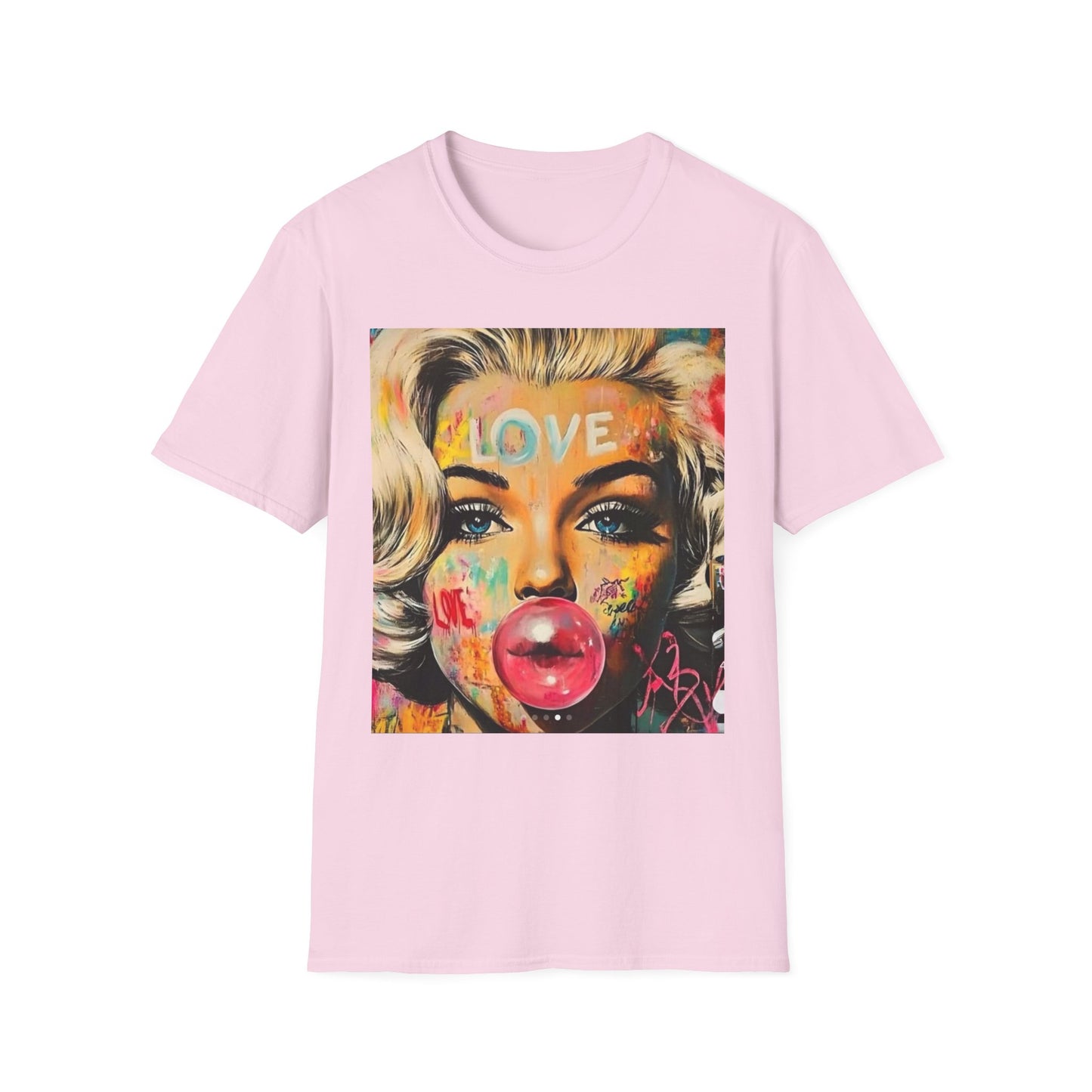 Marilyn Pop Art T-Shirt — 'LOVE' Bubblegum Portrait Graphic Tee