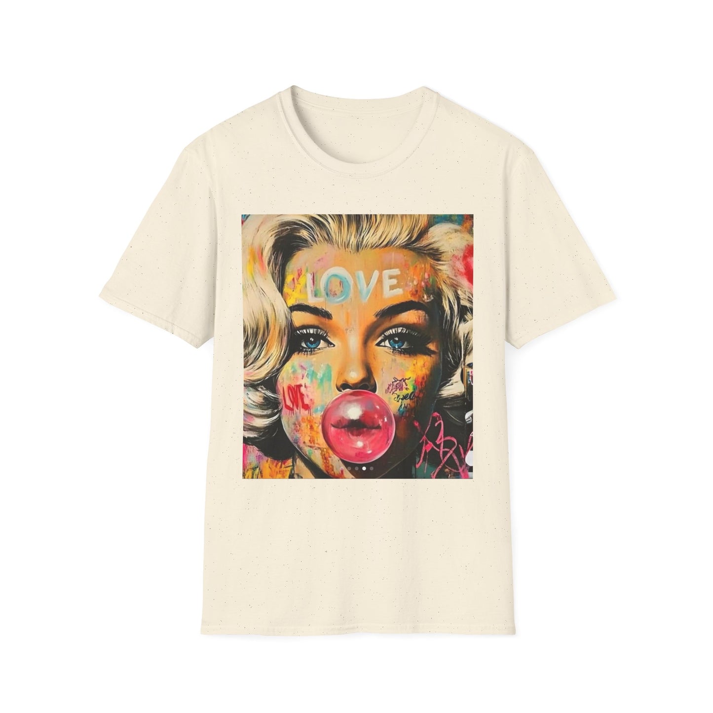 Marilyn Pop Art T-Shirt — 'LOVE' Bubblegum Portrait Graphic Tee