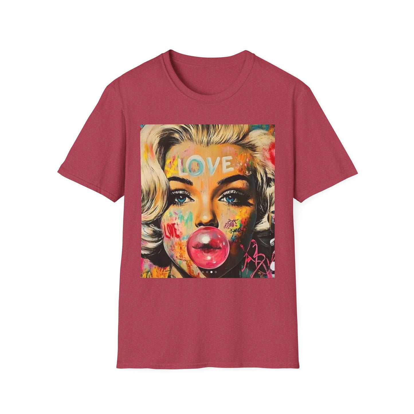 Marilyn Pop Art T-Shirt — 'LOVE' Bubblegum Portrait Graphic Tee