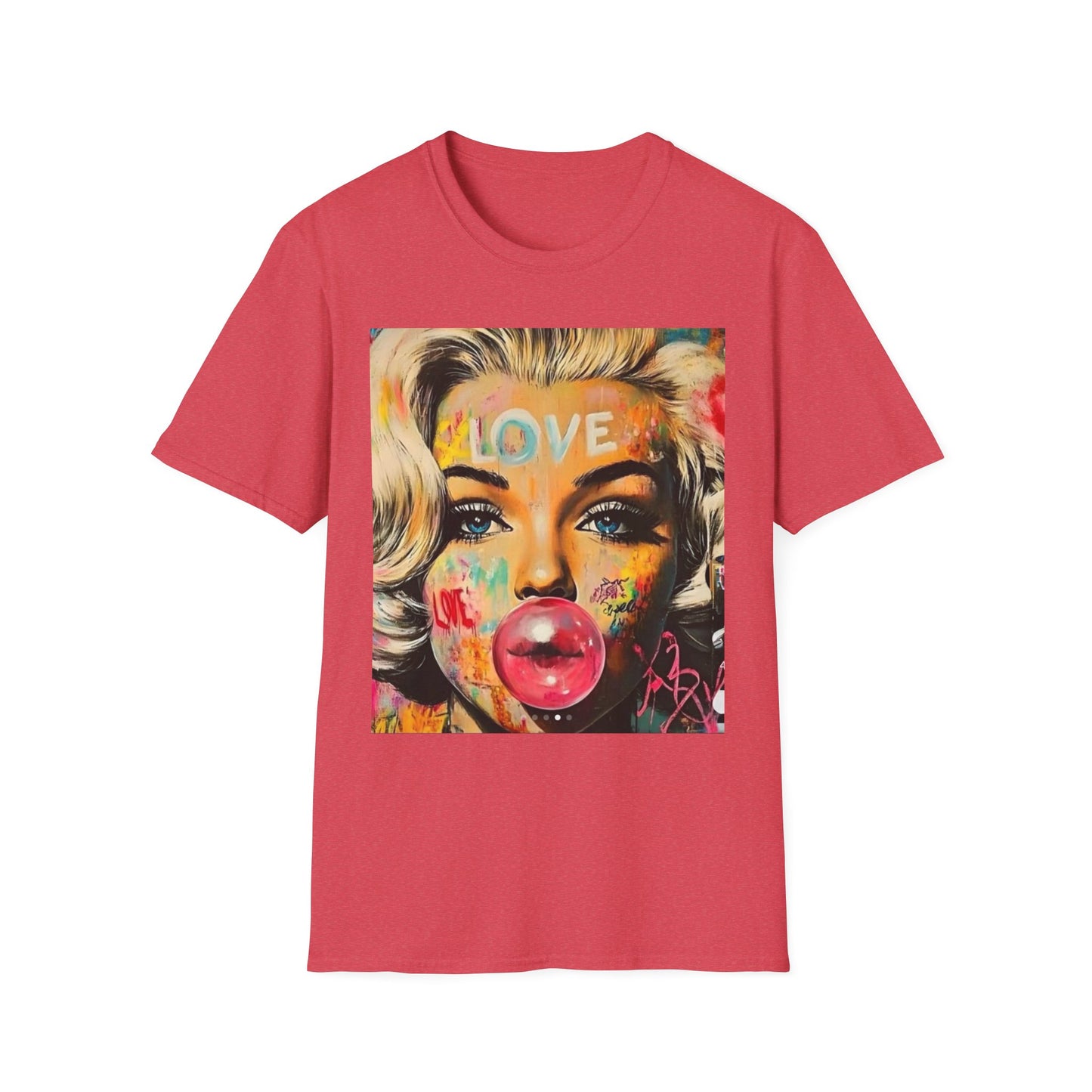 Marilyn Pop Art T-Shirt — 'LOVE' Bubblegum Portrait Graphic Tee