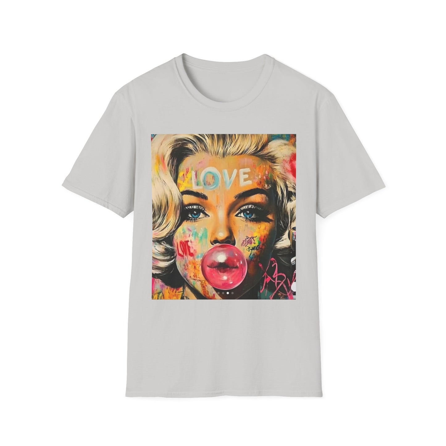 Marilyn Pop Art T-Shirt — 'LOVE' Bubblegum Portrait Graphic Tee