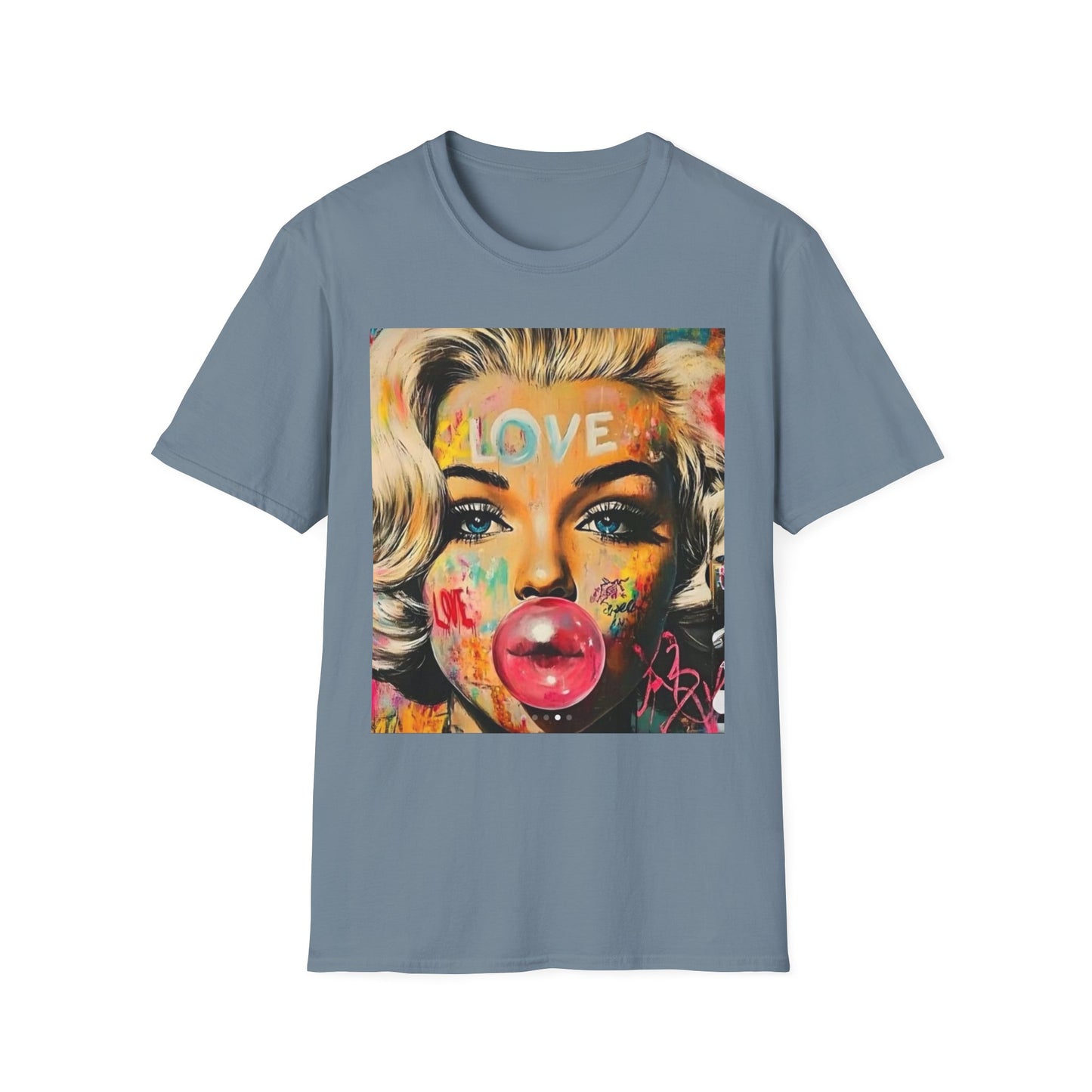 Marilyn Pop Art T-Shirt — 'LOVE' Bubblegum Portrait Graphic Tee
