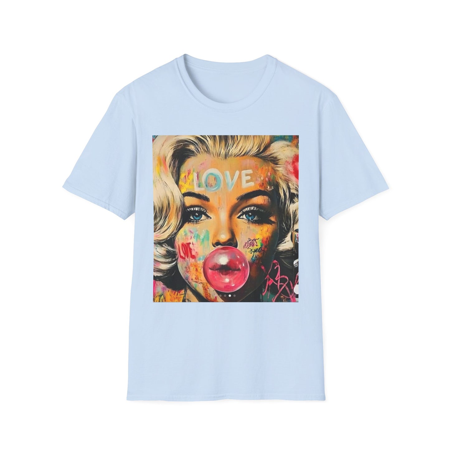Marilyn Pop Art T-Shirt — 'LOVE' Bubblegum Portrait Graphic Tee