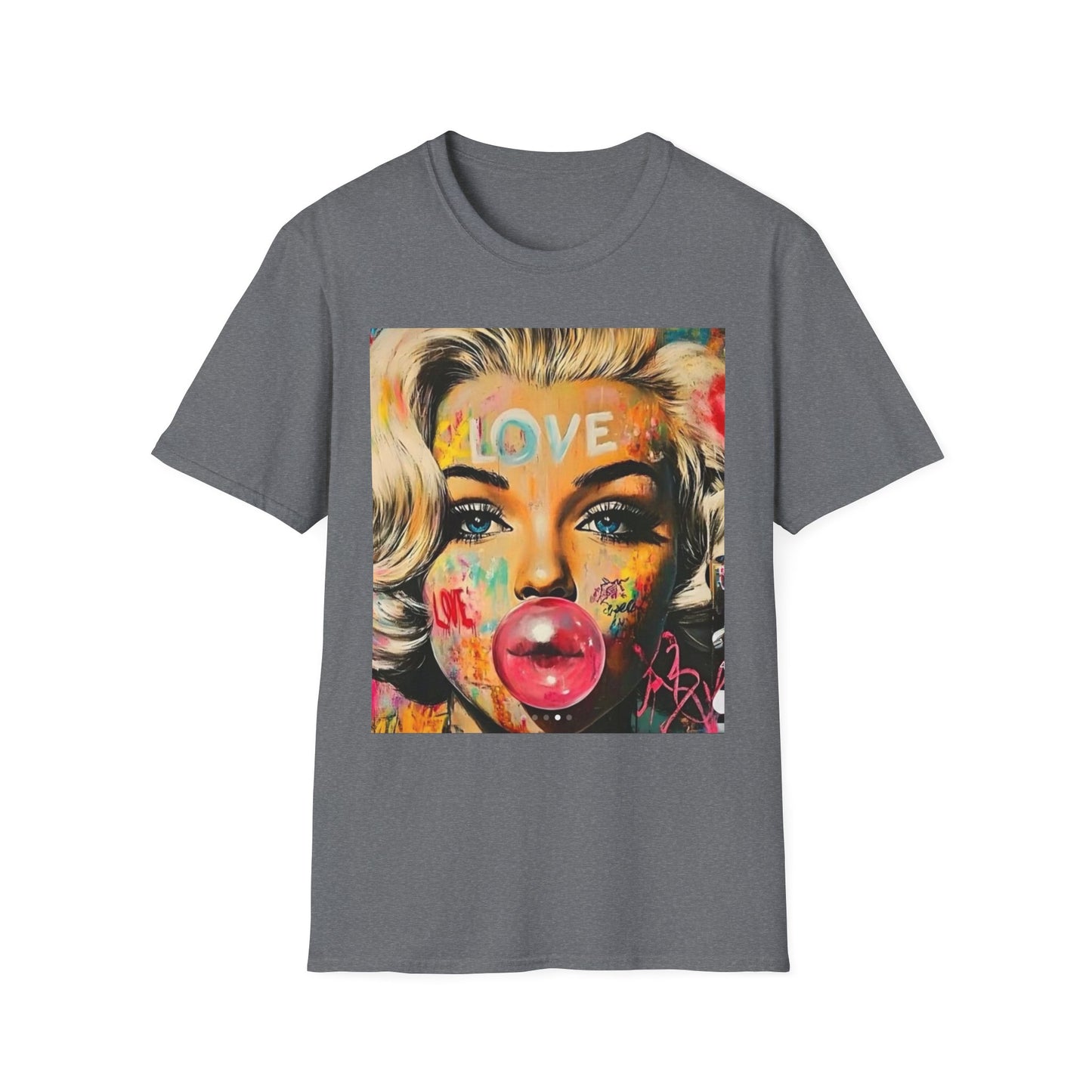 Marilyn Pop Art T-Shirt — 'LOVE' Bubblegum Portrait Graphic Tee