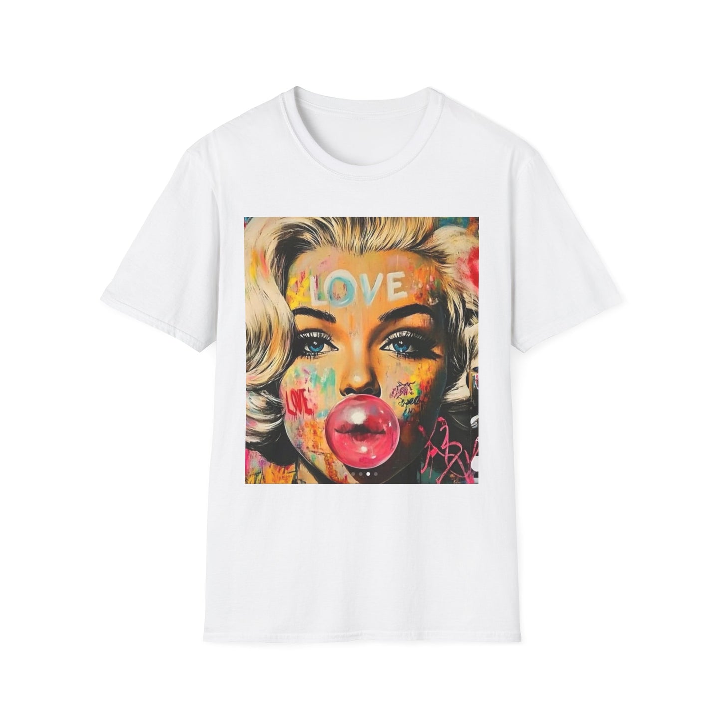 Marilyn Pop Art T-Shirt — 'LOVE' Bubblegum Portrait Graphic Tee